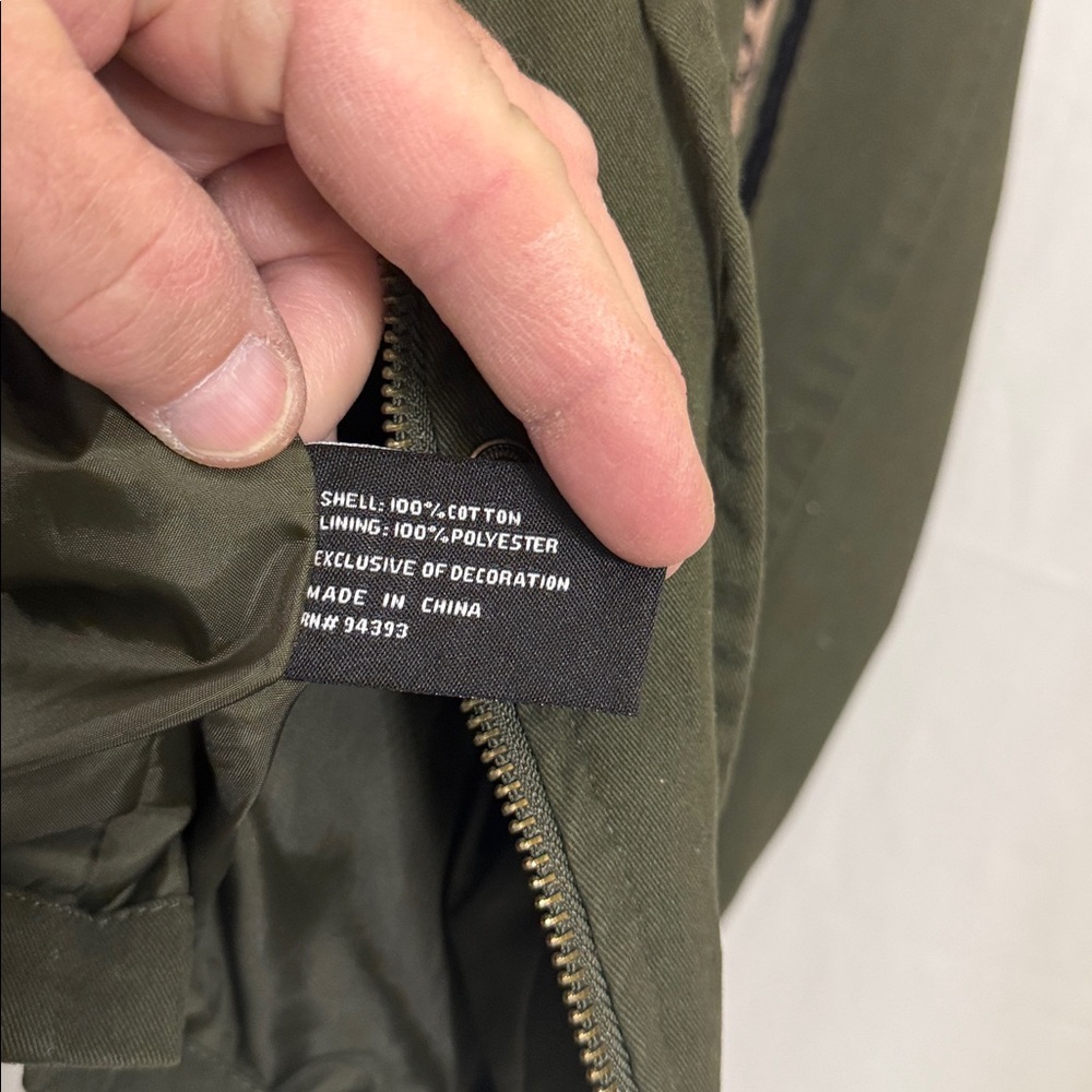 Altar’d State Olive Green Utility Jacket with Leopard Trim. XS - Picture 6 of 8